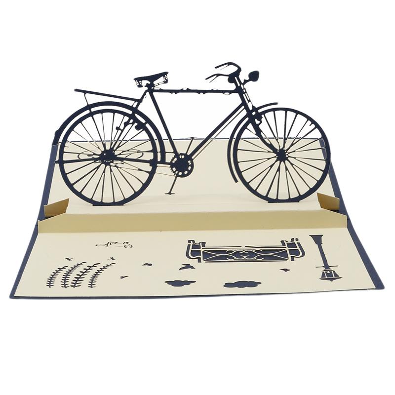 

3D up handmade laser cut vintage cards intage bike creative gifts postcard birthday greeting cards for lovers PC994689