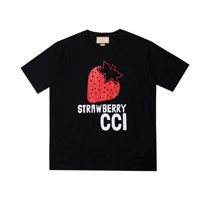 

2022ss early spring new high-grade cotton printed T-shirt round neck stitching pullover short sleeves Size: ~xxxl Color: black and white t534