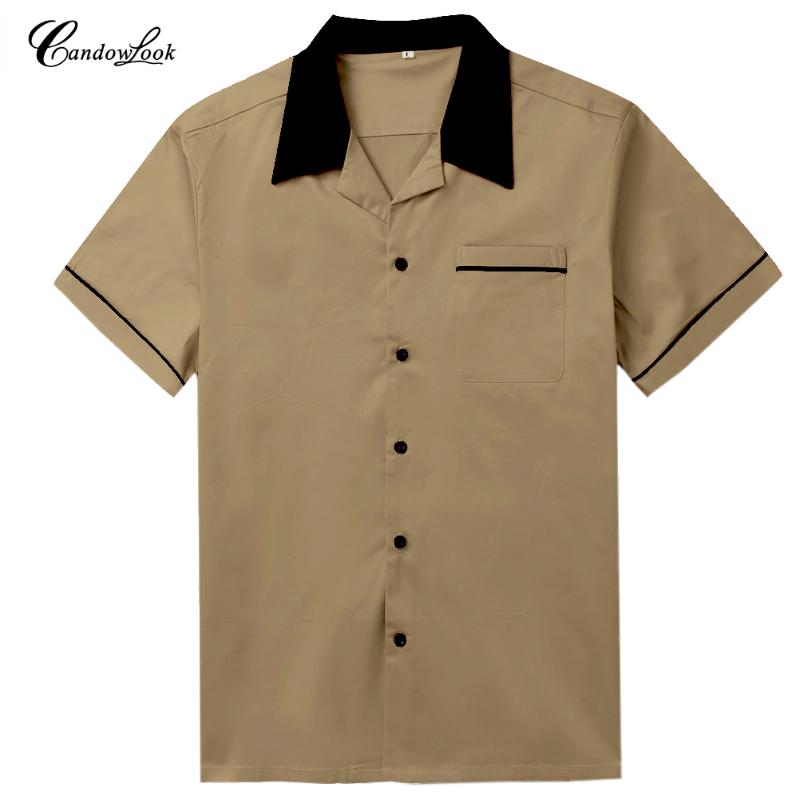 

Hot SALE Summer Fashion Mens Clothing Loose Breathable Short Sleeve Brown Blouse Cotton Casual Bowling Shirts, St117c