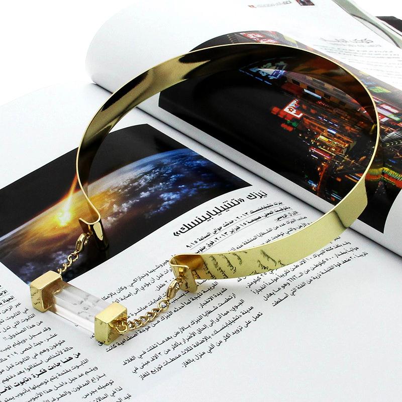 

Chokers MANILAI Choker Necklace For Women Fashion Acrylic Pendants Necklaces Alloy Torques Bib Collar Statement Maxi Jewelry