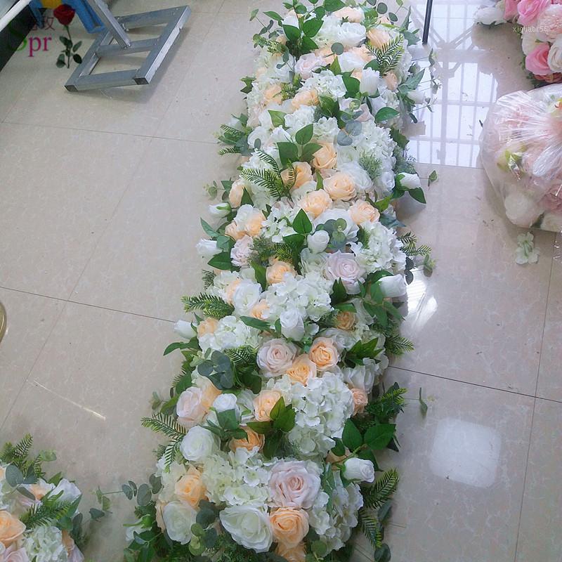 

SPR 2M 40cm width wedding occasion flower wall stage backdrop artificial flower table runner arch floral decorative wholesale1, Style a