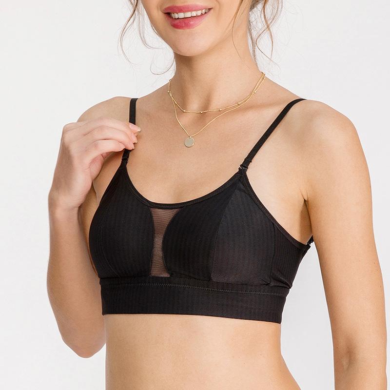 

Women's seamless Bra No pad Brassiere Underwear chest sleep yoga sports bra vest Large open back smooth surface with insert1, 01