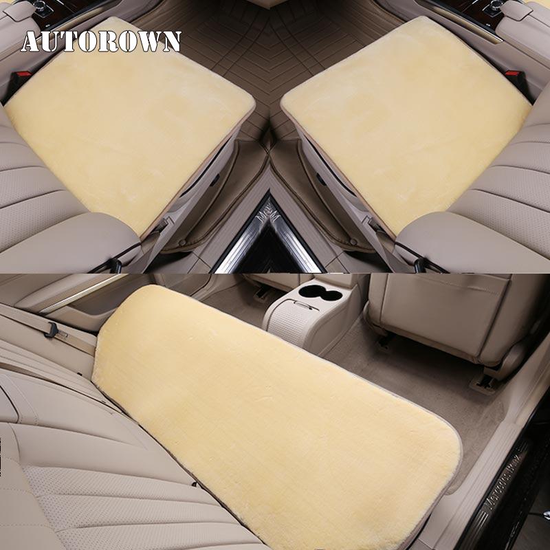 

AUTOROWN Faux Car Seat Covers High Quality Artificial Car Seat Cover Autumn and Winter Automotive Interior Fit Most