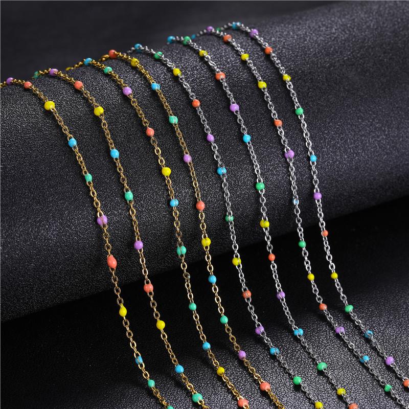 

DIY Jewerly Handmade stainless steel Gold Silver Color Necklace for Women Box Chain For Pendant Wholesale Birthday Party Gifts