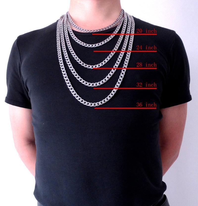 

8mm 18'' - 36'' inches Customize Length Mens High Quality Stainless Steel Necklace Curb Cuban Link Chain Fashion Jewerly1