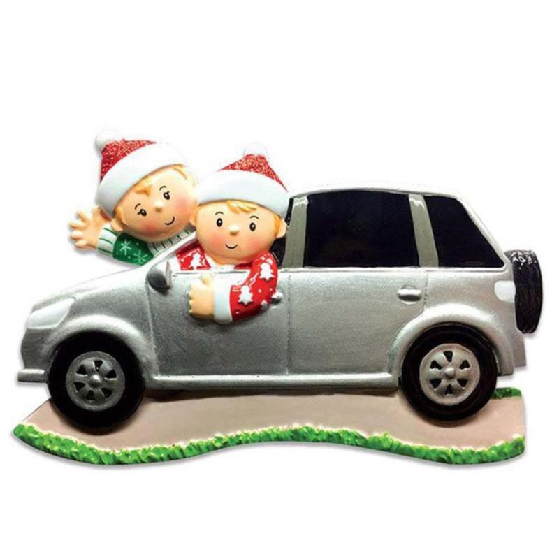 

PVC Creative Car+snowman Christmas Ornaments Holiday Hanging Ornaments Family Gift Creative DIY Name Blessing Pendant