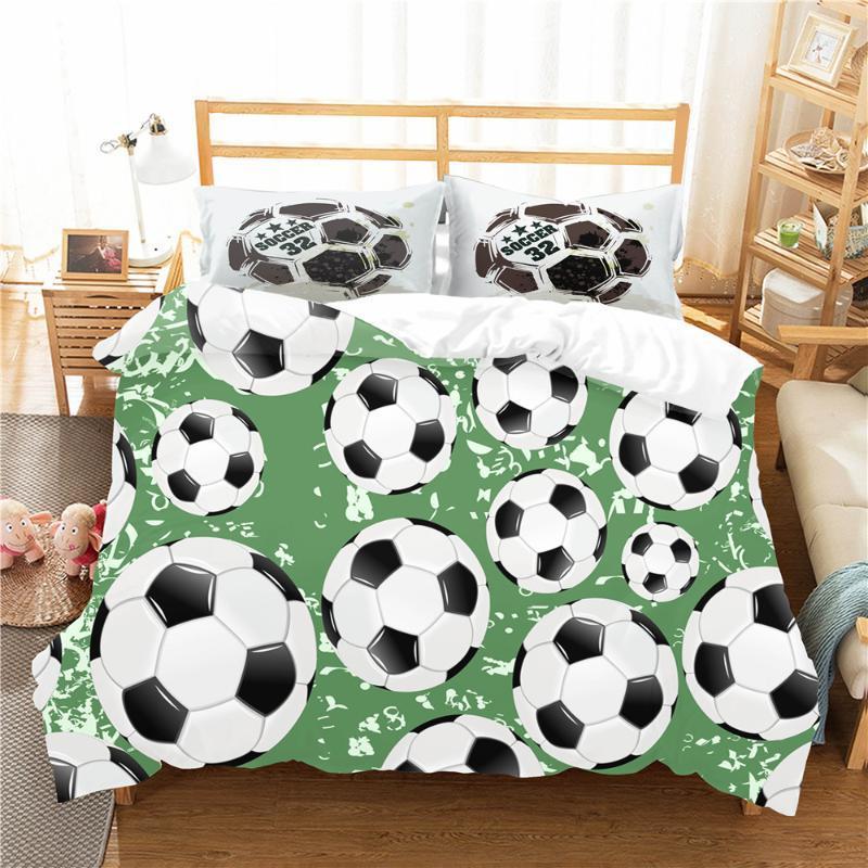 

King Comforter Set 3D Football Printed Home Textile Duvet Cover with Pillowcases Bedroom Clothes Bedding Linen1