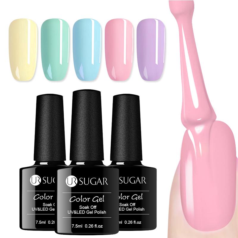 

UR SUGAR Rose Gold Glitter UV Gel Nail Polish Top Coat Soak Off Enamel Semi Permanent Hybrid Nails Art, 604