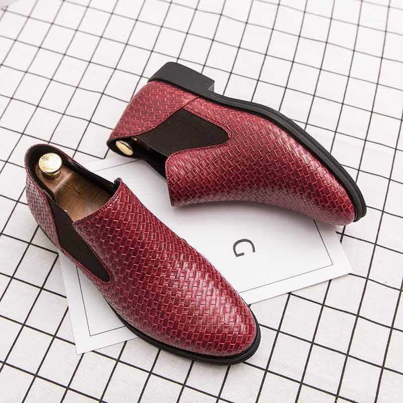 

CIMIM Business Fashion High Help Leather Shoes Italy New Dress Men Boots 39-48 Large Size Comfortable Office Shoes1, Black