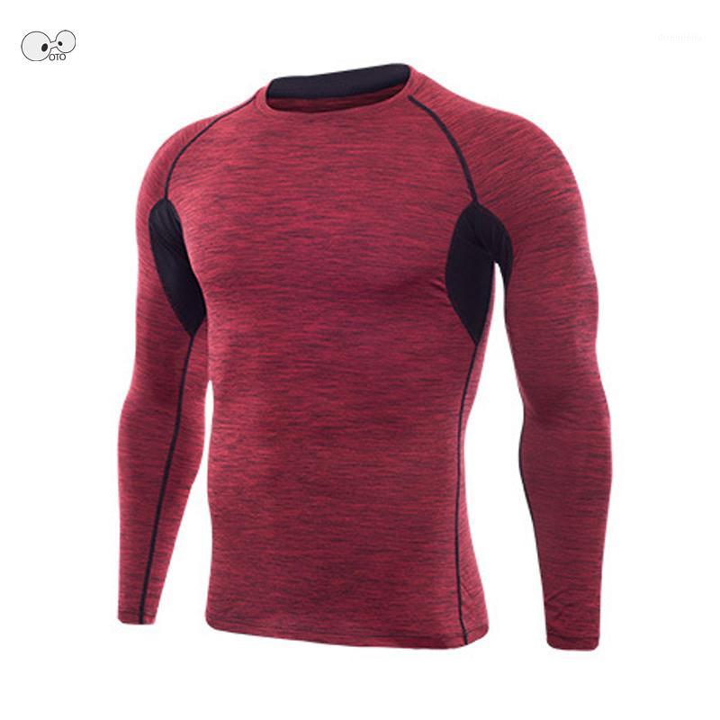 

New Long Sleeve Compression Tops Men Rashgard Sport Shirt Quick Dry Men's Running T shirt Fitness Tights Gym Training Shirts1, Deep blue