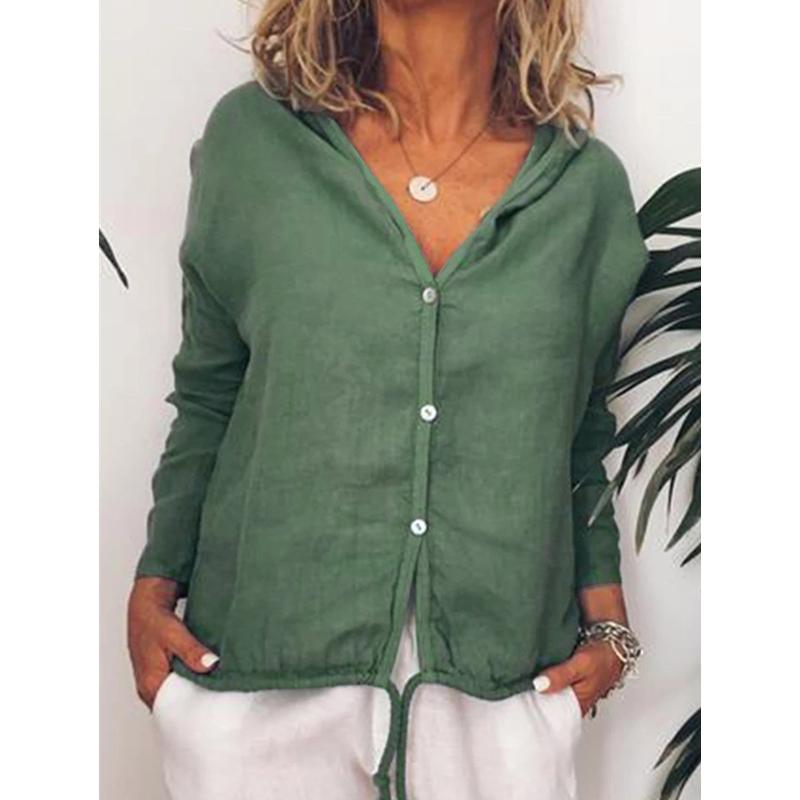 

2020 Autumn Long-sleeved Women' Coat Loose Type V-Neck Single Breasted Jacket White Red Green Black Green