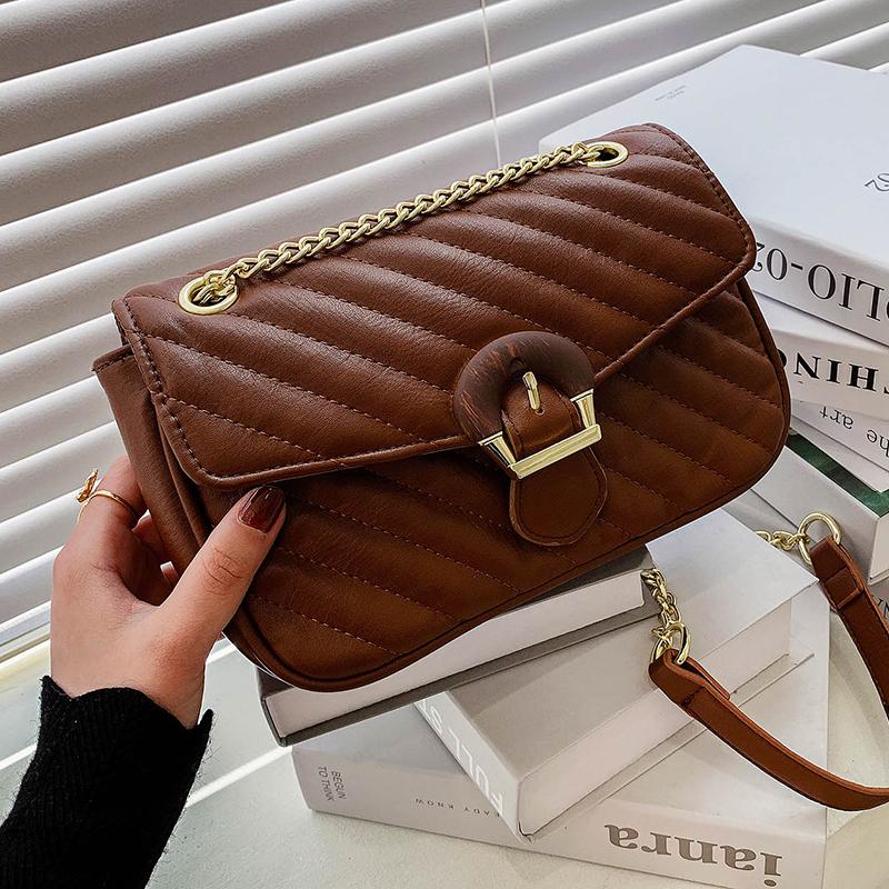 

Fashion Small PU Leather Crossbody Bags for Women 2021 Winter Trend Handbag Lady Travel Shoulder Purses Chain Designer, Black