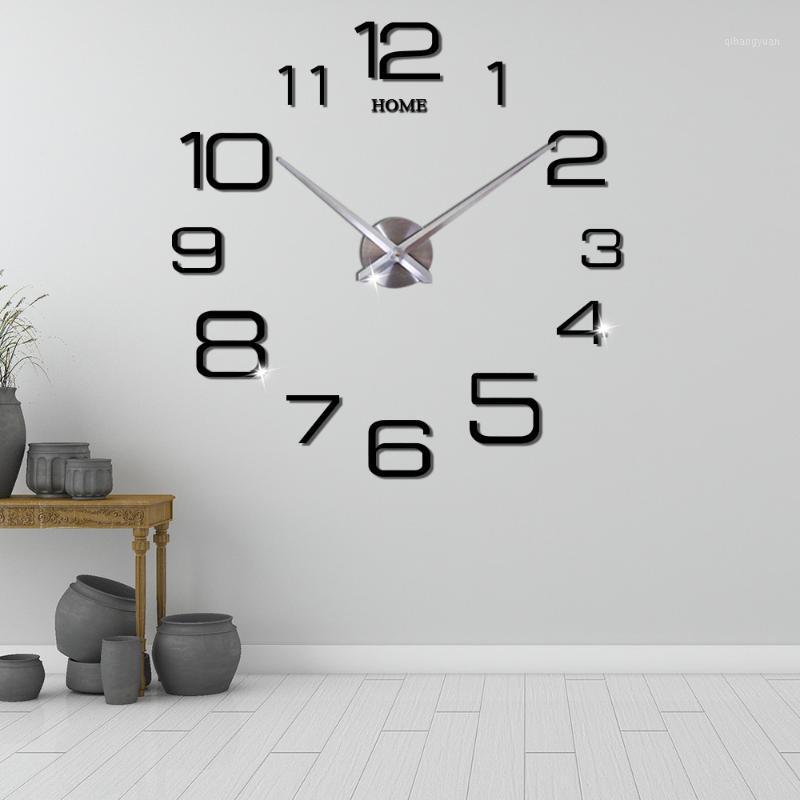 

Large 3D Wall Clock Modern Design DIY Mute Acrylic Self adhesive Digital Wall Clock Sticker for Living Room Home Decor1