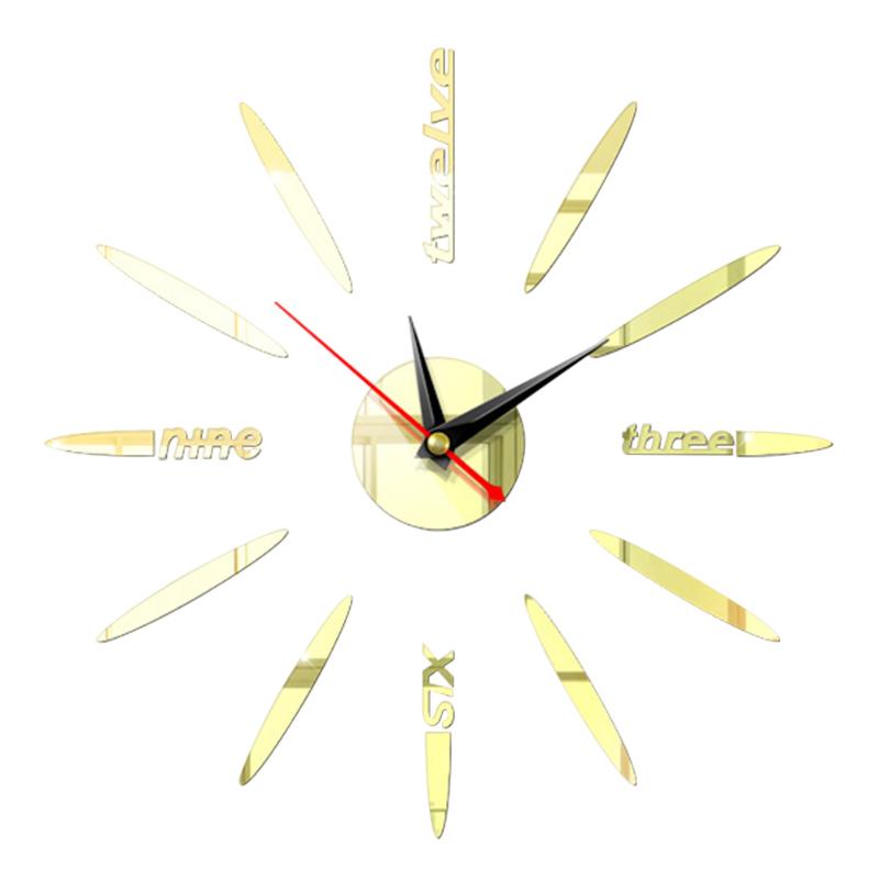 

Wall Clock Pointer Battery Operated Home Decor Bedroom 3D DIY Self Adhesive Bar Acrylic Mirror Surface Mute Living Room Modern