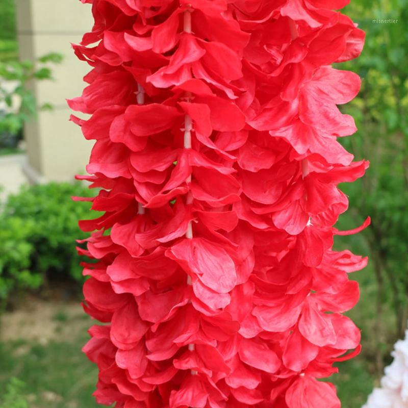 

10pcs 1m Artificial Flower Vine Simulation Wedding Holiday String Wall Hanging Arch Hydrangea Decorative Basket DIY Wisteria1, Blue
