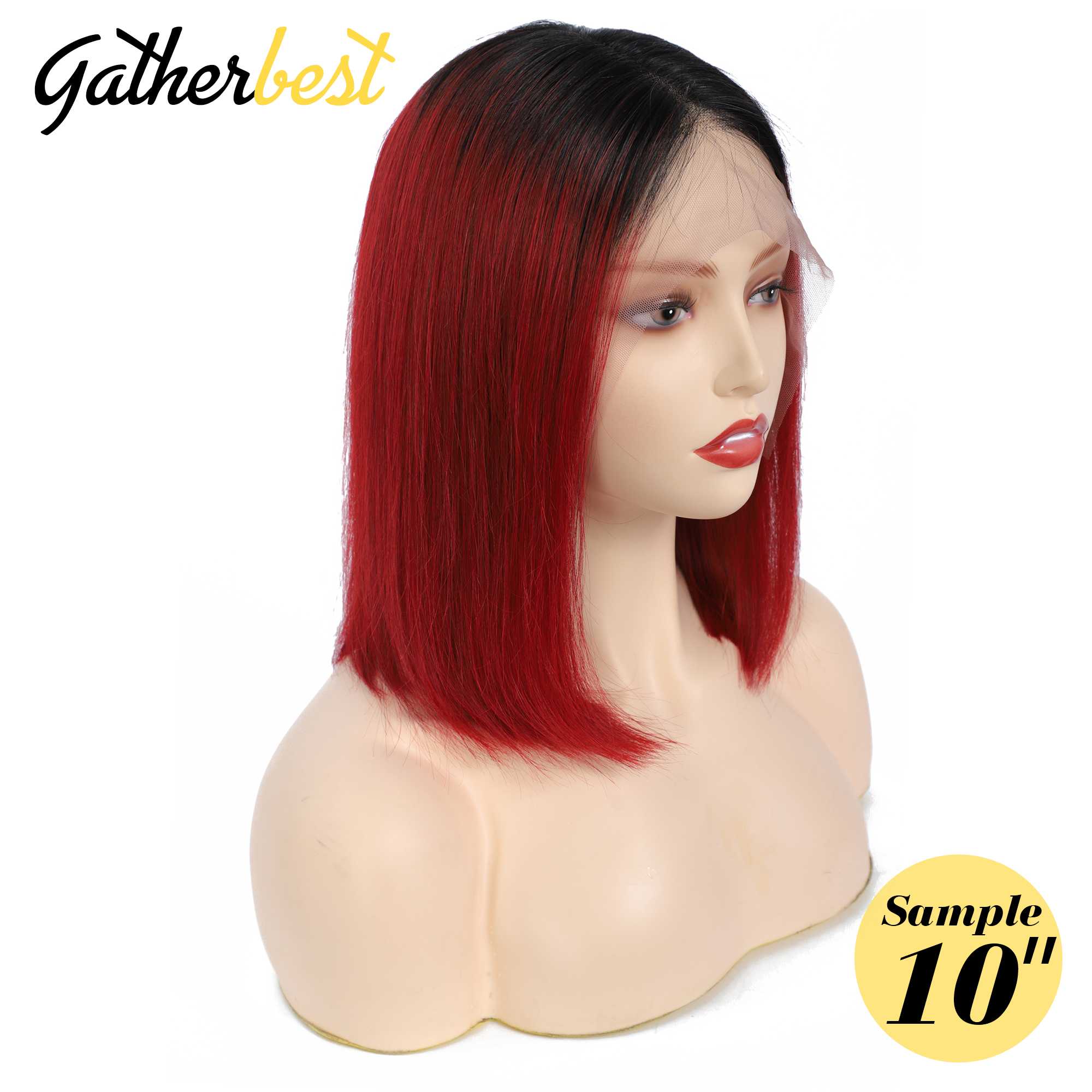 

Brazilian Ombre Blonde 13x4 Lace Front Short Bob Wig 1B/Red Ginger Green Blue Purple Remy Ombre Blonde Lace Front Wig Human Hair