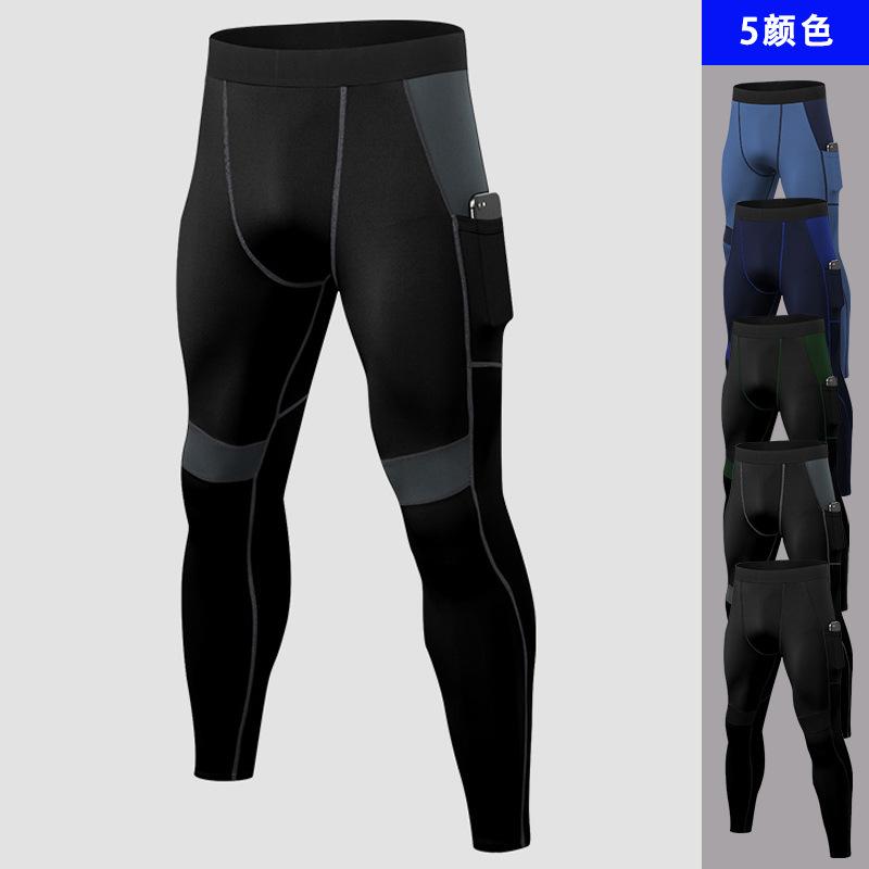 

Jogging Pants For Men Sport Workout Compression Leggings Elastic Sportswear With Pocket Anti-Sweat Gym Clothes Tight Sweatpants