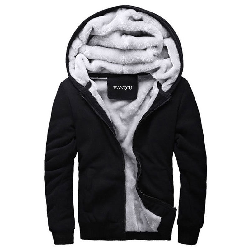 

Black Hoodies Men Winter Jacket Fashion Thick Men's Hooded Sweatshirt Male Warm Fur Liner Sportswear Tracksuits Mens Coat 201126, Blue
