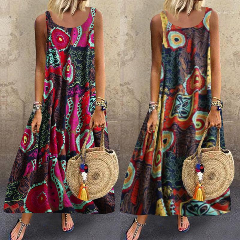 

2020 New Summer Dress Women Casual Floral Plus Size Midi Silk Dress Women's Elegant Dresses Vestito Donna1