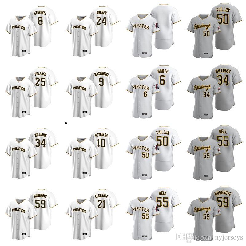 

Josh Bell Jersey Chris Archer Kent Tekulve Willie Stargell Michael Feliz Steven Brault Nick Burd Crick Baseball Mens Jerseys Custom Stitche, Men's color 4