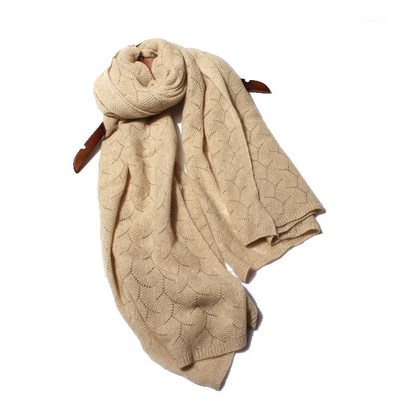 

100% cashmere scarf Women non-dying solid color knitted thicken solid color autumn winter Korean cashmere Scarf1