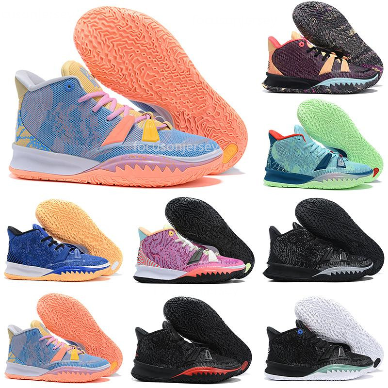 

2021 New Kyrie 7 Mens basketball shoes VII Expressions Special FX Soundwave Sisterhood BK Black Pre Heat men trainers sports sneakers 40-46