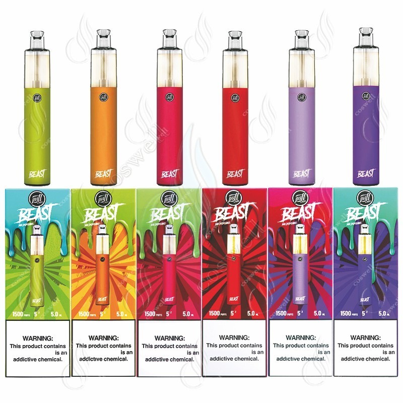 

Puff Labs Beast Bar Disposable 1500 Puffs Vape Pen 5.0ml Pre-Filled Pods Cartridges Vapor 1000mAh Battery Sub Ohm Coil e Cigarette Vaporizer, Mix types