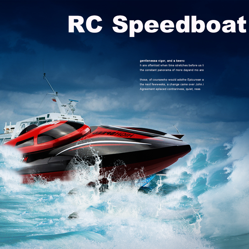 

2.4G 35km/h High Speed Racing Yacht Remote Control Ship Mosquito Craft Water Cooled Speedboat Hobby Toys For Children, Red