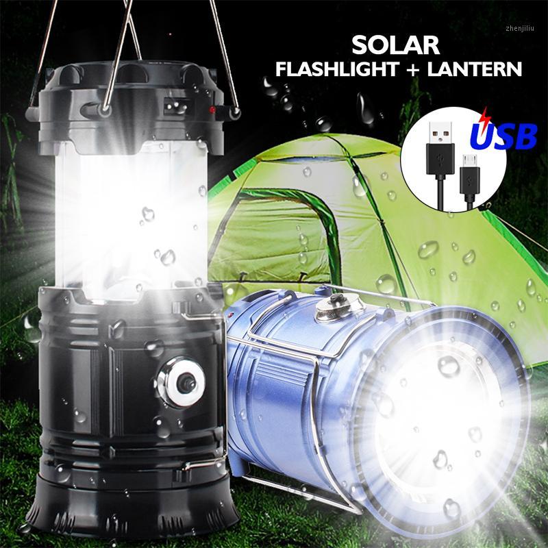 

Solar Power Portable Rechargeable for Camping Hiking Emergency Lighting Folding Outdoor Flash light Camping Tent Lamp1