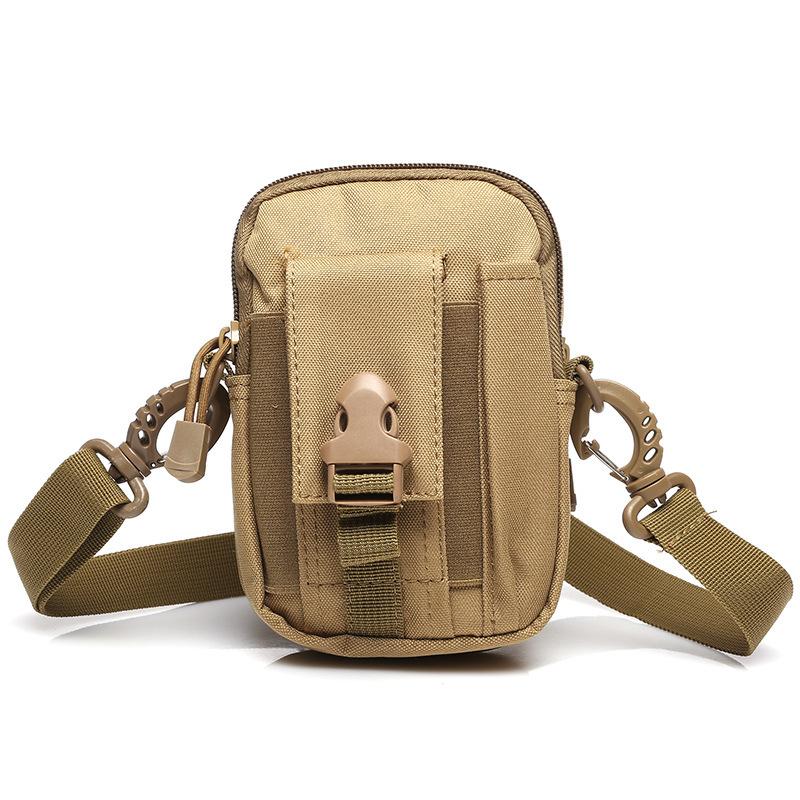 

Outdoor Hiking Traveling Bag Tactical Shoulder Bags Phone Pack Waterproof Camouflage Camping Climbing Fishing Tool Bags, Khaki