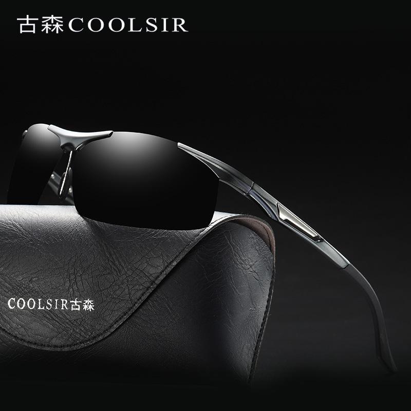 

Sunglasses Men's Aluminum Magnesium Polarized Half Frame Color Film Sports 6516D