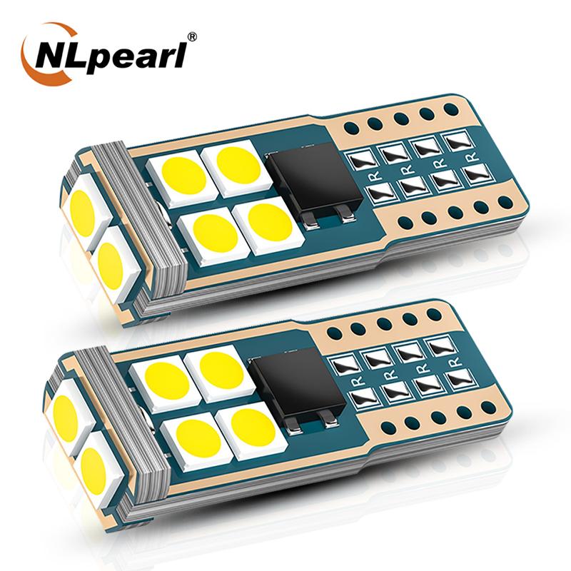 

NLpearl 12V Car Signal Lamp T10 Led Canbus W5W Led Bulbs 168 194 6000K White 10SMD 3030 Chips Dome Reading License Plate Light, As pic