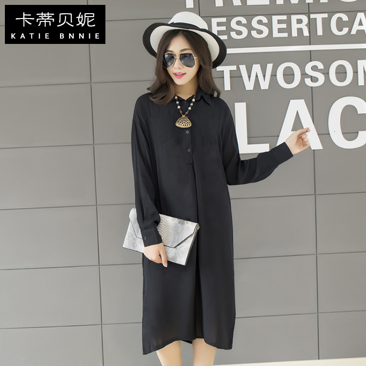 

2021 New Spring in the Cotton and Linen Fashion Ladies Plus Size Cardigan Female Autumn Shirt Dressed Forwomen LUN8, Black