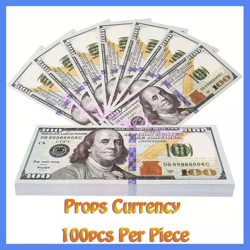 

Party Movie Prop Money Full Print 2 Sided One Stack US Dollar EU Bills for Movies April Fool Day Kids GSJFEB17