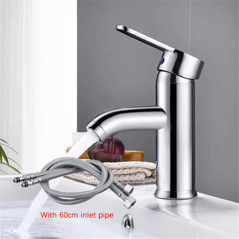 

New Round Black Basin Faucet Stainless Steel Bathroom Mixer Tap Single Handle Mixer Tap Basin For Bathroom Accessories