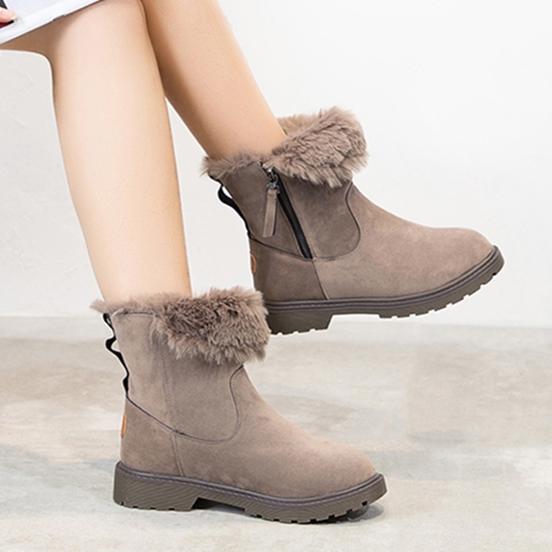 

Winter Women Leather Zip Hot Wear Ankle Black Boots Mujer Women's Shoes Duf7