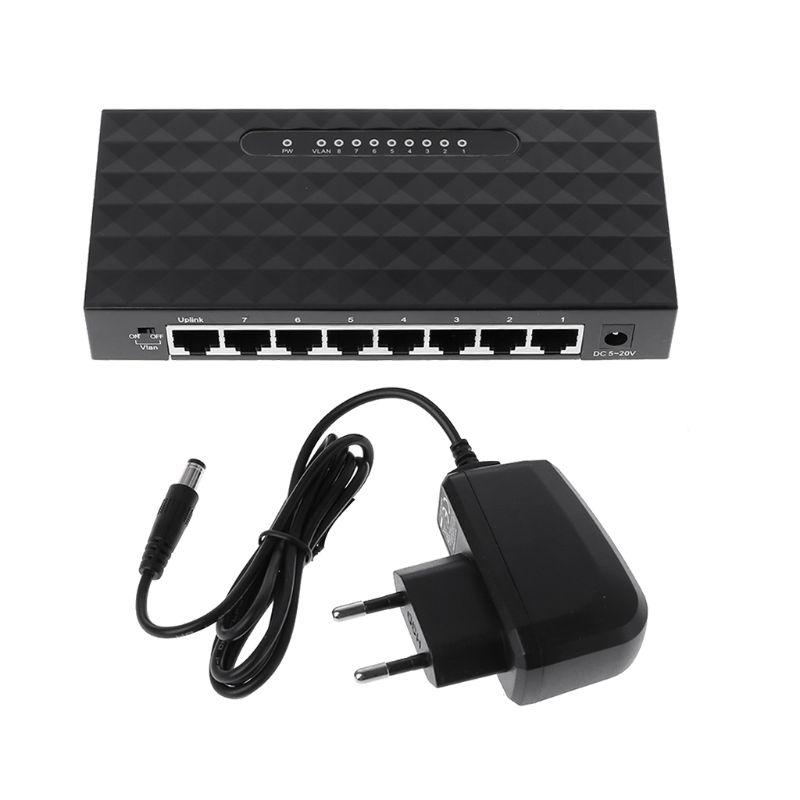 

8-Port Ethernet Network Switch HUB Desktop Mini Fast LAN Switcher Adapter