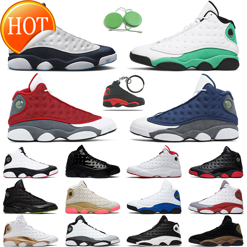

Jumpman 13 Retro Obsidian men Basketball shoes 13s Red Flint Hyper Royal Starfish Cap and Gown outdoor mens trainer, Grey toe