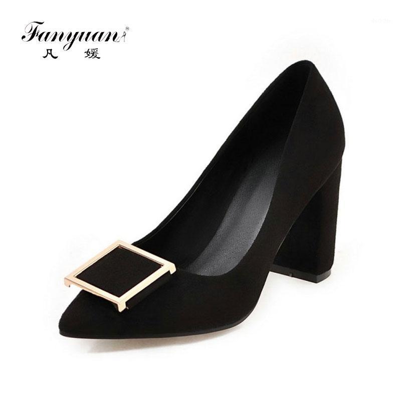 

fanyuan 2021 spring summer yellow red block high heels office career woman pumps shoes beautiful women dress stilettos shoes1
