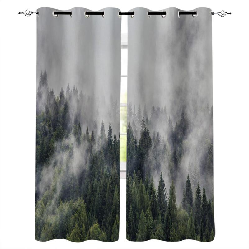 

Italy Forest Green Plant Haze Curtains For Living Room Window Curtain For Bedroom Modern Interior Home Decoration, As pic