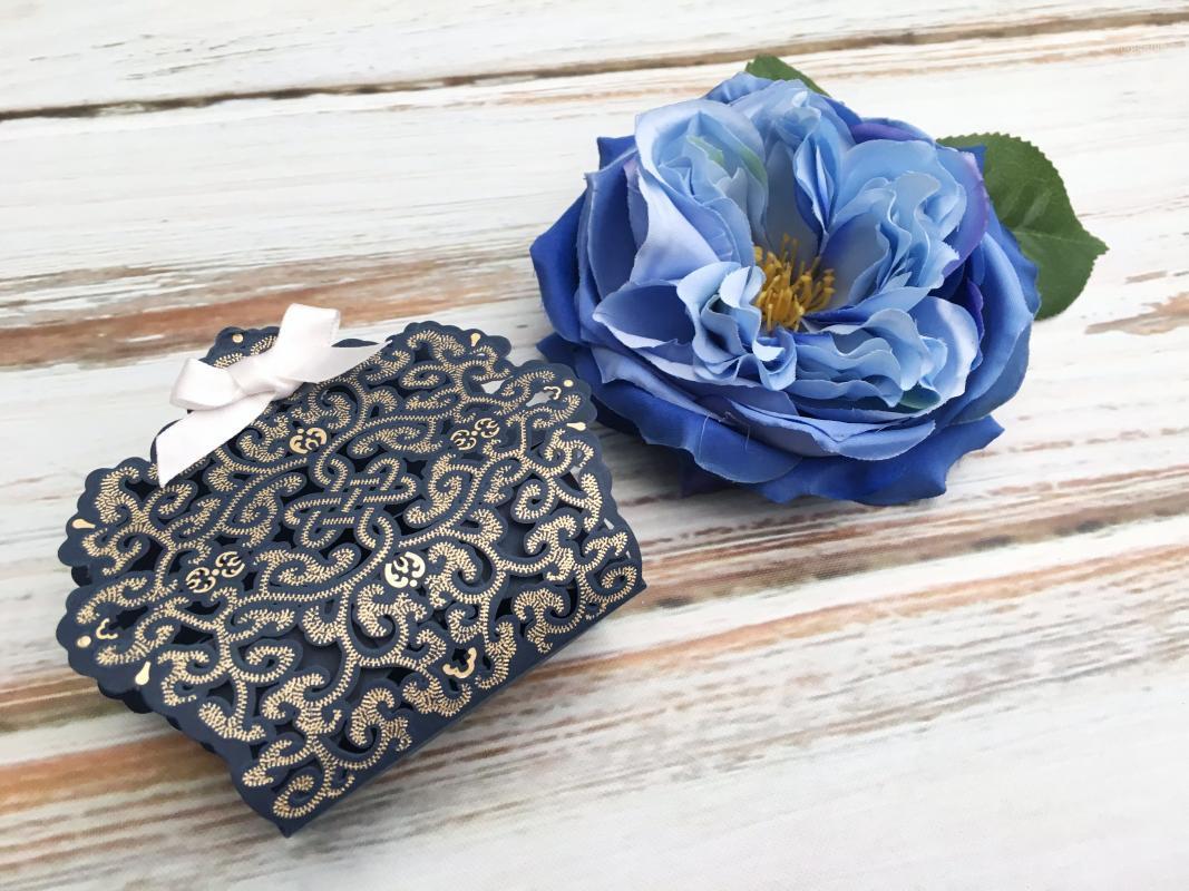 

10x Candy Box Laser Cut Lace Flower White/Gold/Red/blue DIY favor box wedding candy gift bag favour birthday baby shower1