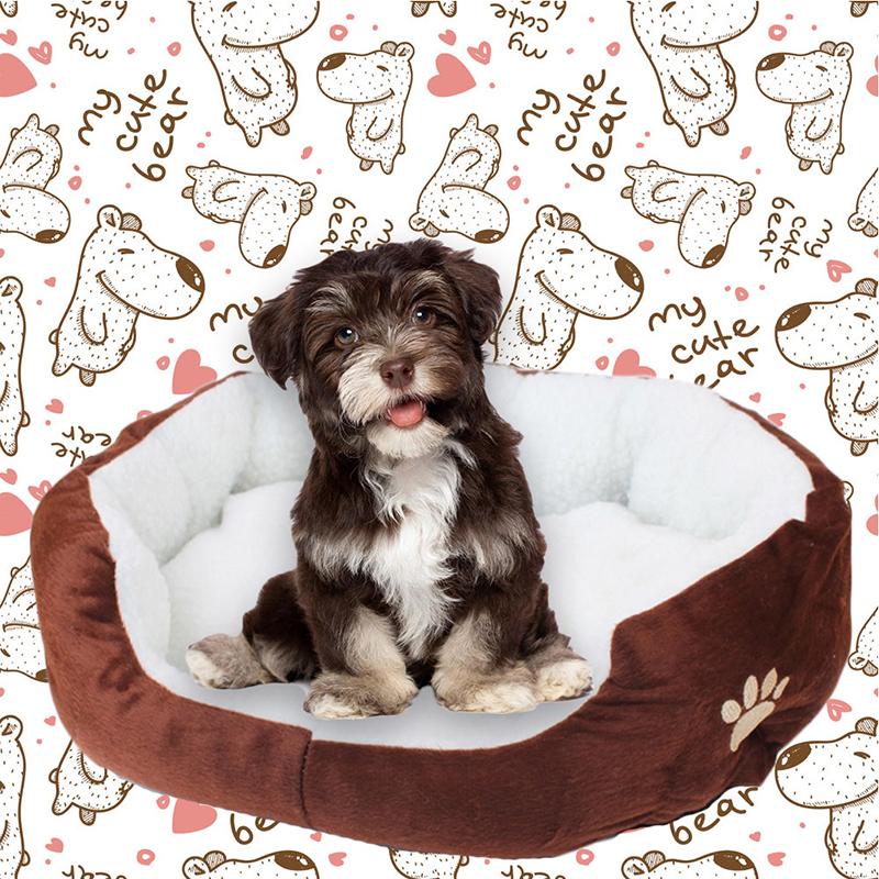 

Pet Soft Fleece Sofa Dog Beds Waterproof Bottom Soft Fleece Cushion House Winter Warm Plush Cat Bed House Kitten Pad, Brown
