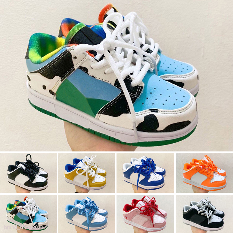 

2020 Milk ice Cream children kid boy girl youth Skate cut Low Mid Ben Jerry's trainer sneaker Running Shoes sport SB skateboarding, Color 8