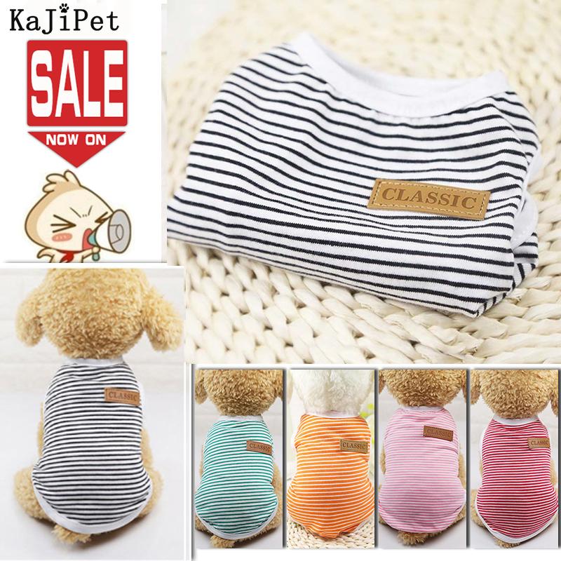 

Classic Stripe Dog Shirt Cheap Dog Clothes For Small Dogs Summer Chihuahua Tshirt Cute Puppy Vest Terrier Pet Clothes for, Purple