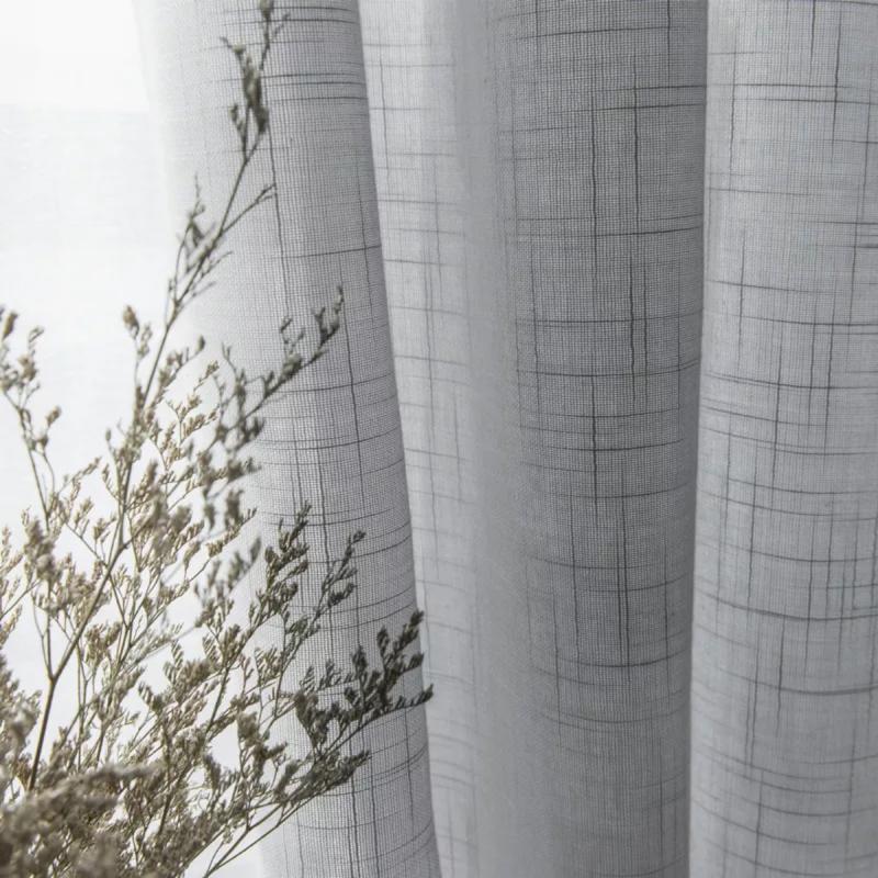 

Custom Nordic curtains for Living Room Bedroom Light Gray Curtains tulle Window Screens, Gray tulle