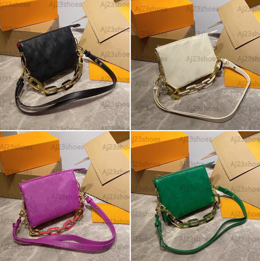 

Compact Coussin BB Handbag Women Designer Bag Monograms Embossed Puffy Leather Removable Strap Short Chunky Chain Crossbody Shoulder Bags, 01