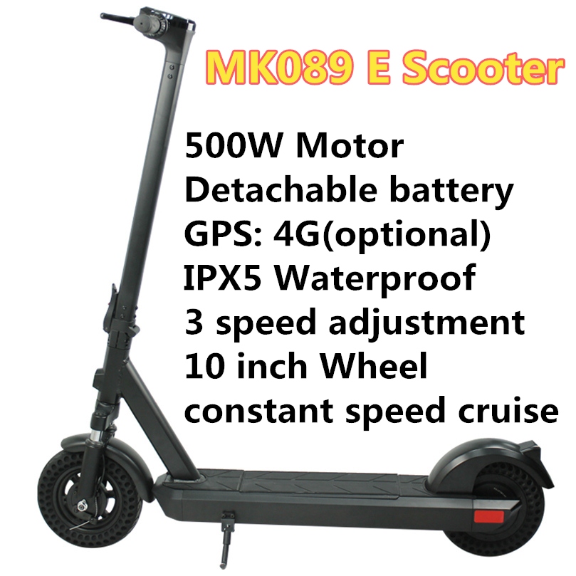 

Electric Scooter MK089 Smart E Scooter Skateboard GPS IPX5 10inch 500W 50-75KM Motor Foldable Adult 150kg Maximum load Detachable battery