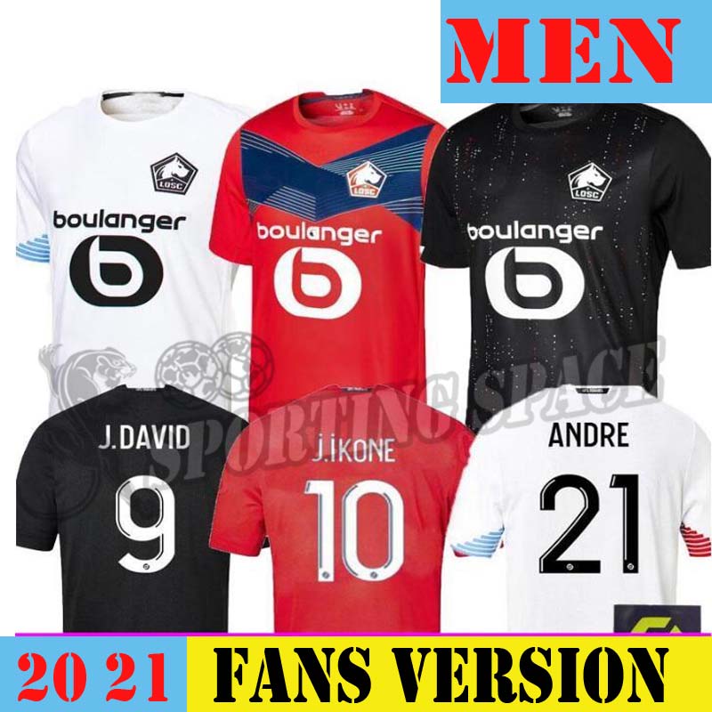 

20 21 LOSC Lille soccer jerseys 2020 20 21 maillot de foot FONTE ANDRE j.ikone Sanches BAMBA J.DAVID Yazici man football shirts, Black no patch