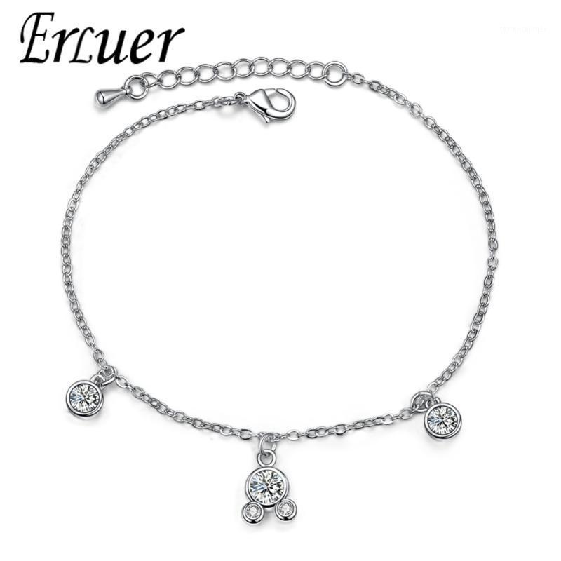 

Charm Bracelets ERLUER Fashion Silver Color Chain Link Cubic Zirconia & Bangles For Women Trendy Wedding Party Jewelry Gifts1