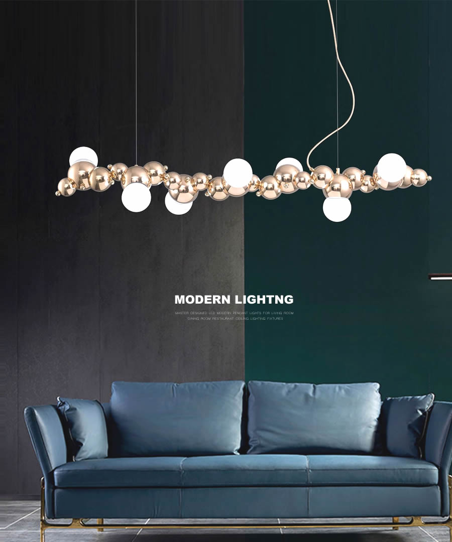 

Creative Long Bar Chandelier Caterpillar Shaped Pendants Lamp DiningRoom Kitchen Ceiling Hanging Lights Post Modern Lighting